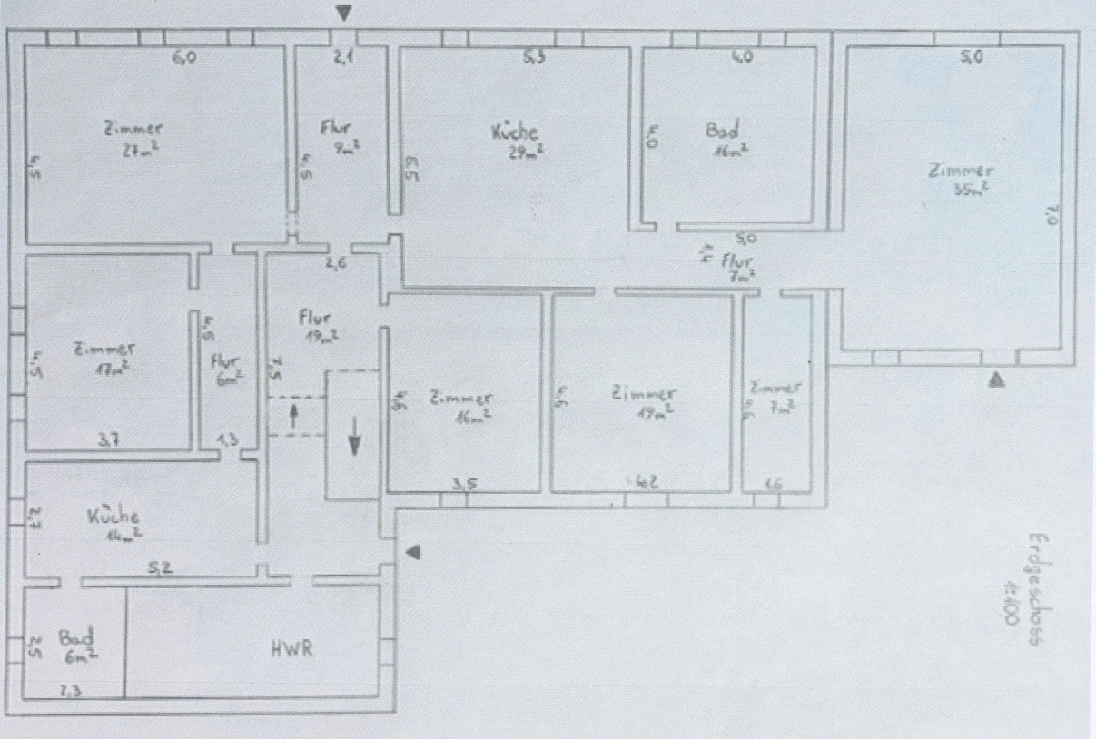 Wohnung Erdgeschoss im Wohnhaus Grundriss
