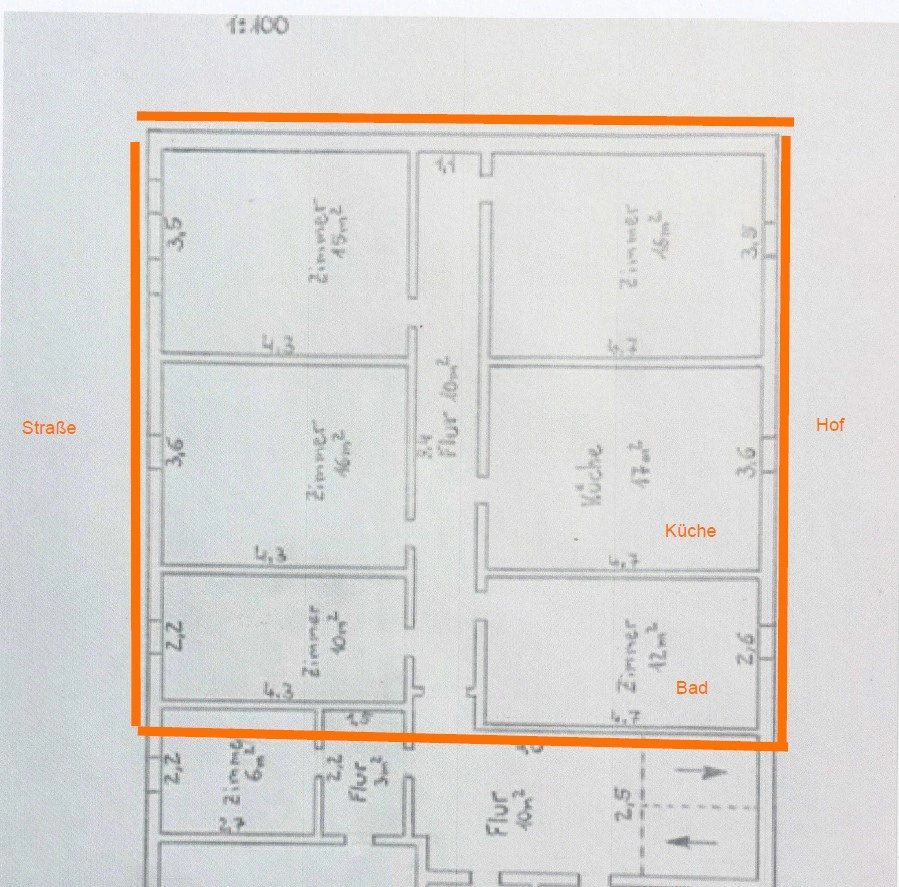 Wohnung 1.OG links im Wohnhaus Grundriss